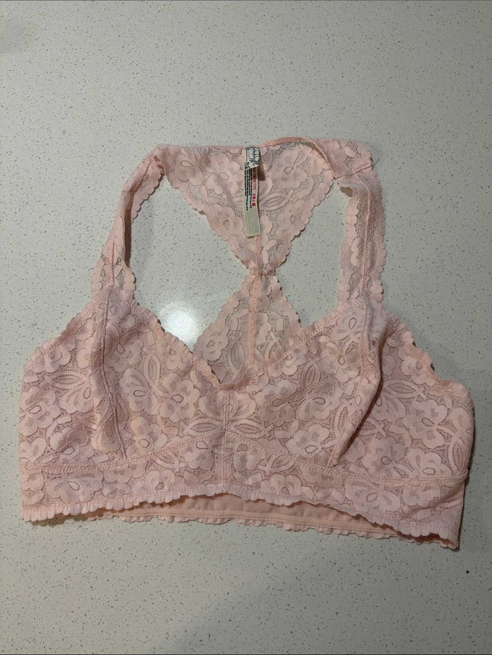 Intimately Free People Lace Racerback Bralette in Light Pink